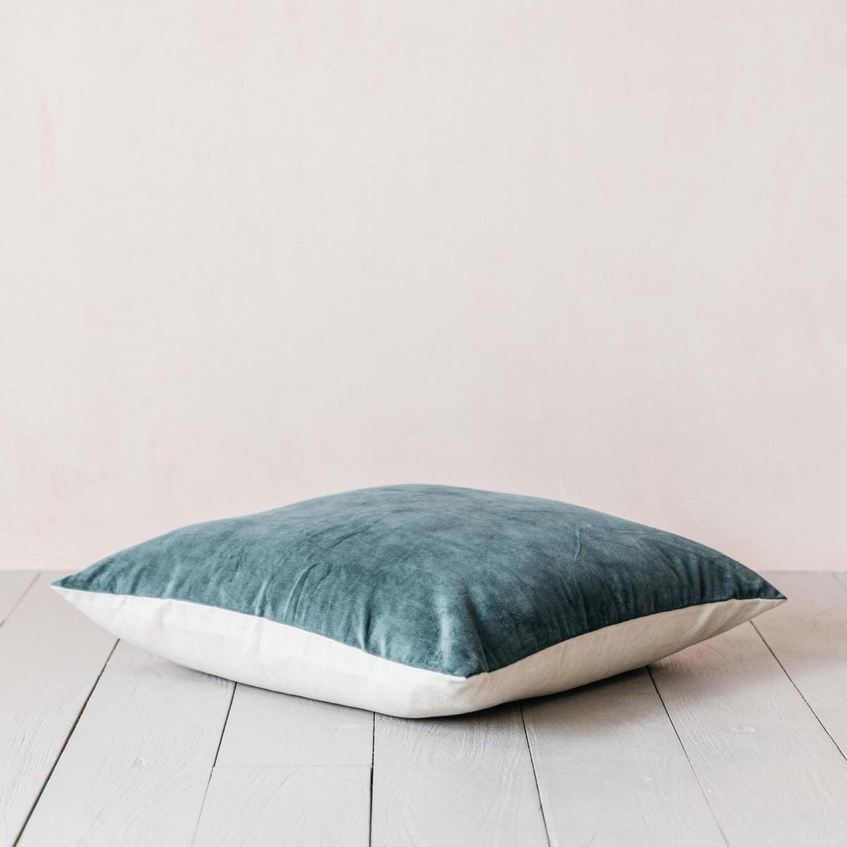 Moss Green Velvet Large Square Cushion – image 12