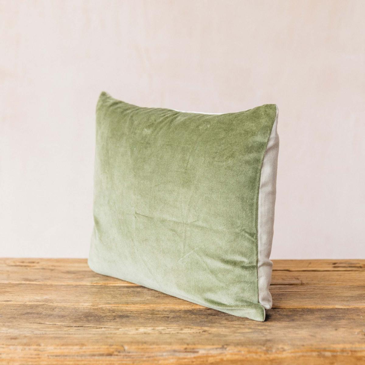 Moss Green Velvet Rectangular Cushion – image 11