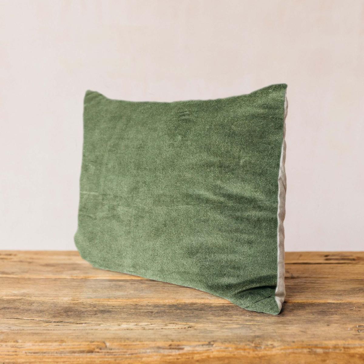 Moss Green Velvet Rectangular Cushion – image 12