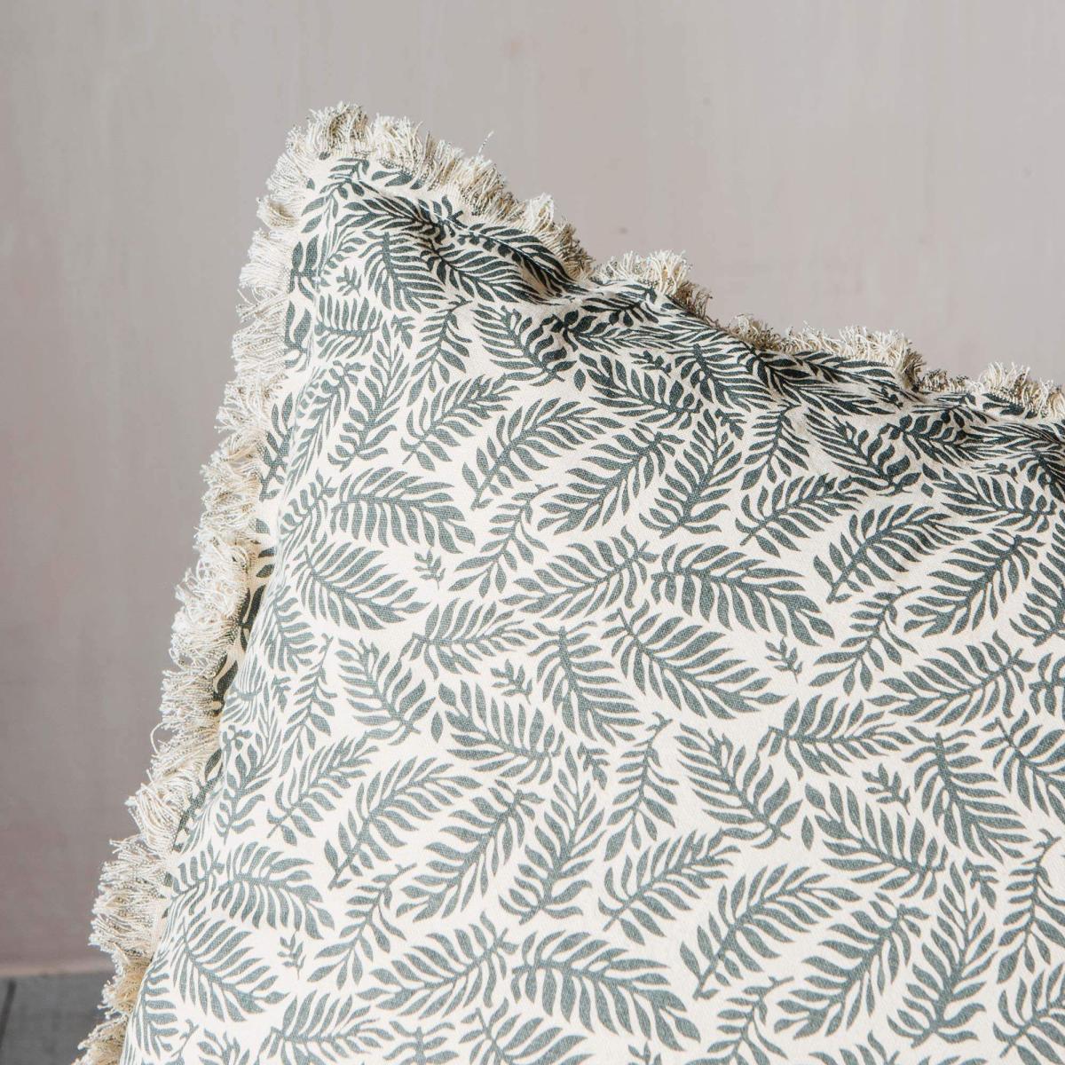 Khaki Fern Printed Cushion – image 2