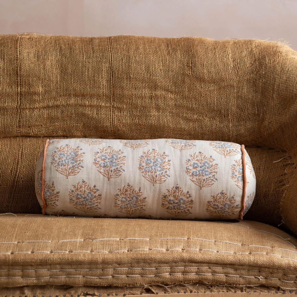 Graham and Green Calantha Hand-Block Printed Bolster Cushion – image 4