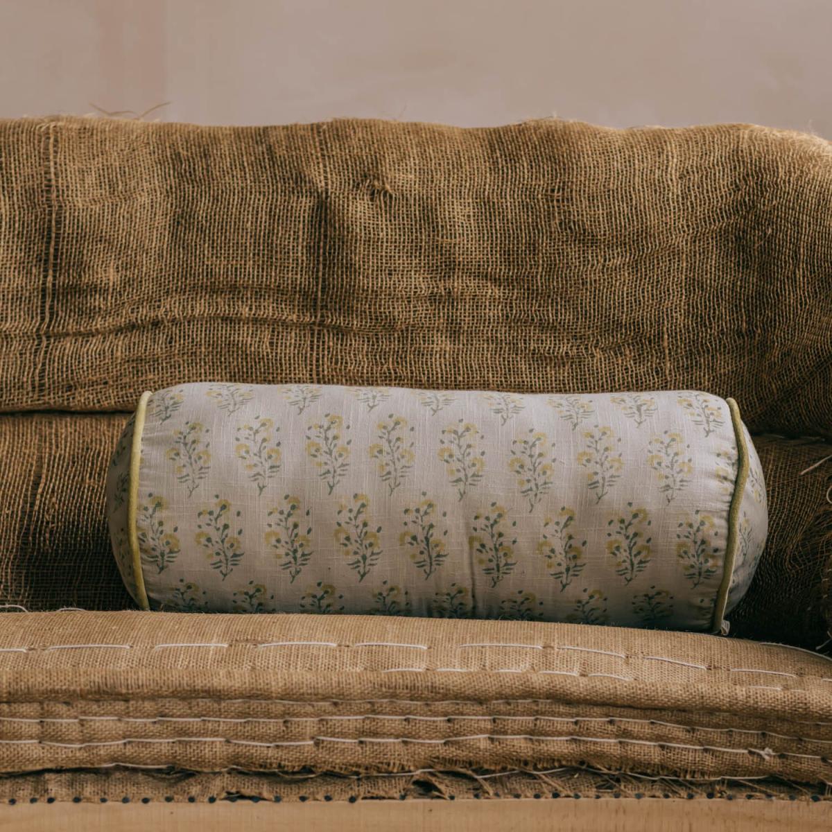 Graham and Green Calantha Hand-Block Printed Bolster Cushion – image 5