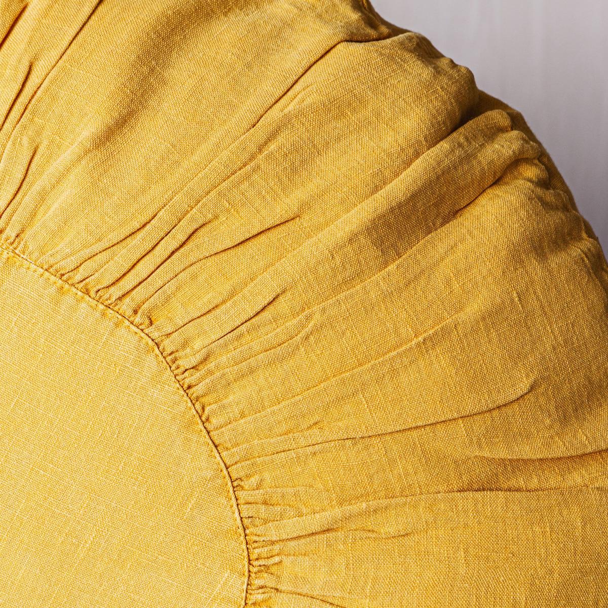 Large Sunflower Round Linen Cushion – image 2