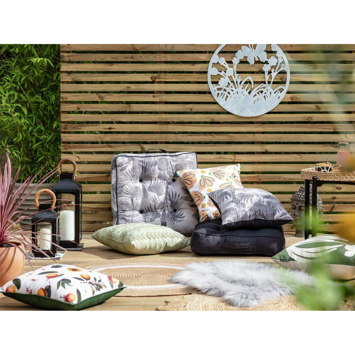 Habitat Palm Print Grey Floor Cushion – image 5