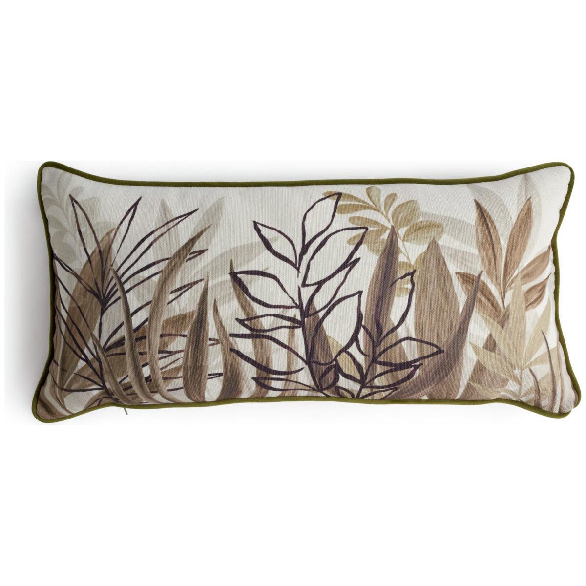 Habitat Chenille Block Print Cushion -Black & Grey - 58x30cm