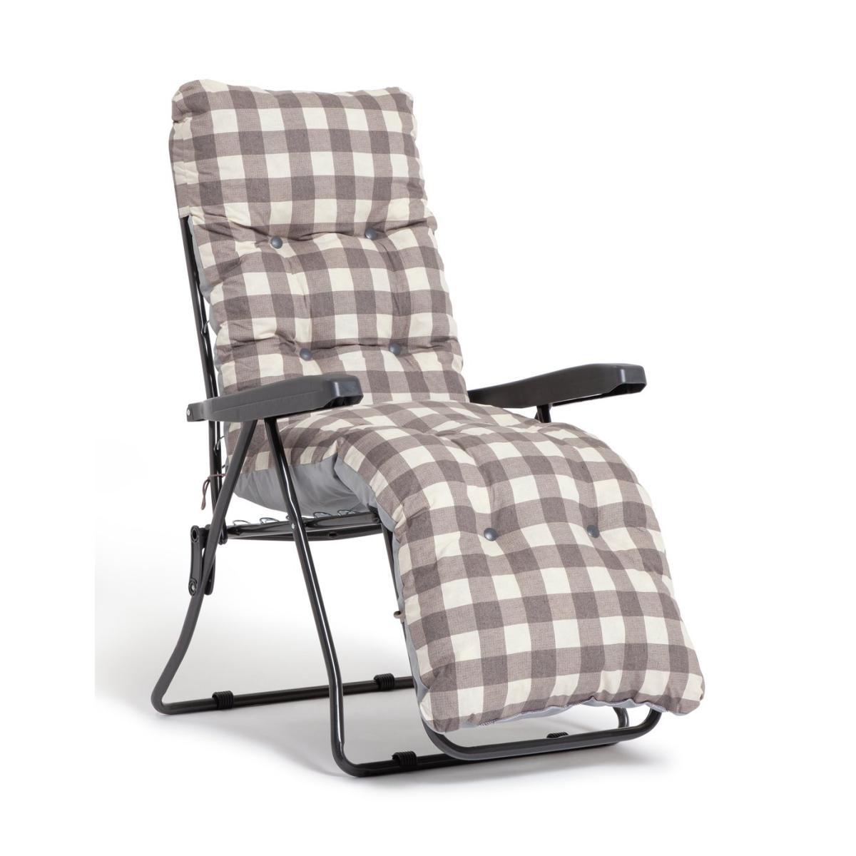 Habitat Sun Lounger Outdoor Cushion - Check – image 2