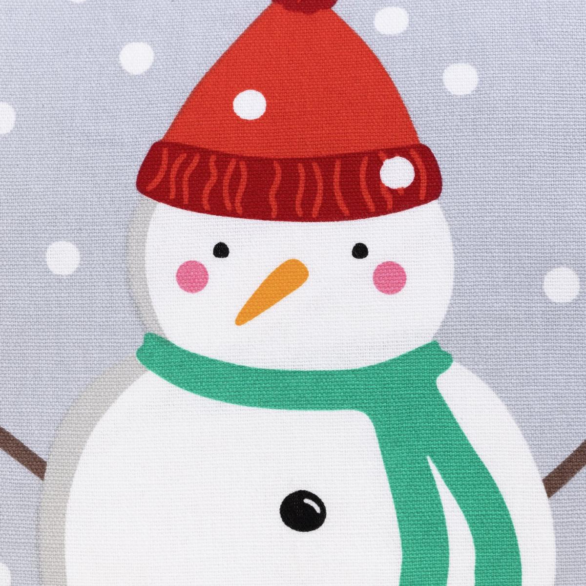 Habitat Christmas Snowman Print Cushion -Multicolour-43x43cm – image 2