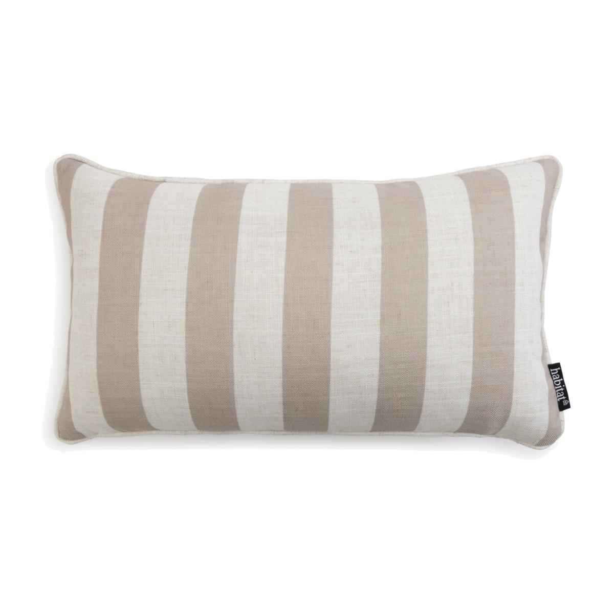 Habitat Striped Cushion - Coffee Cream - 30x50cm – image 1