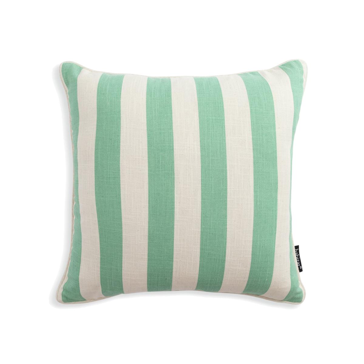 Habitat Stripe Printed Cushion - Green - 43x43cm – image 1