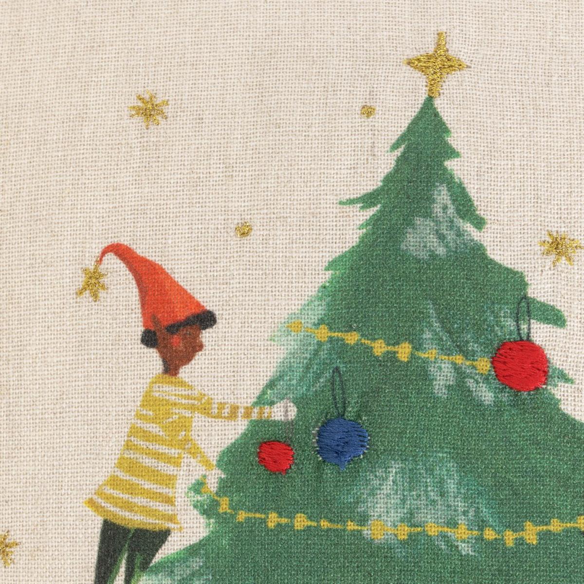 Habitat Christmas Scene Print Cushion - Muticolour - 43x43cm – image 2