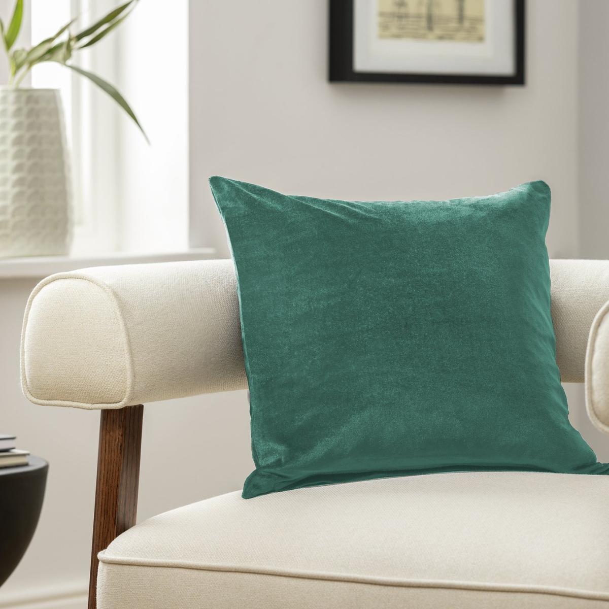 Habitat Velvet Cushion - Emerald - 43x43cm – image 3