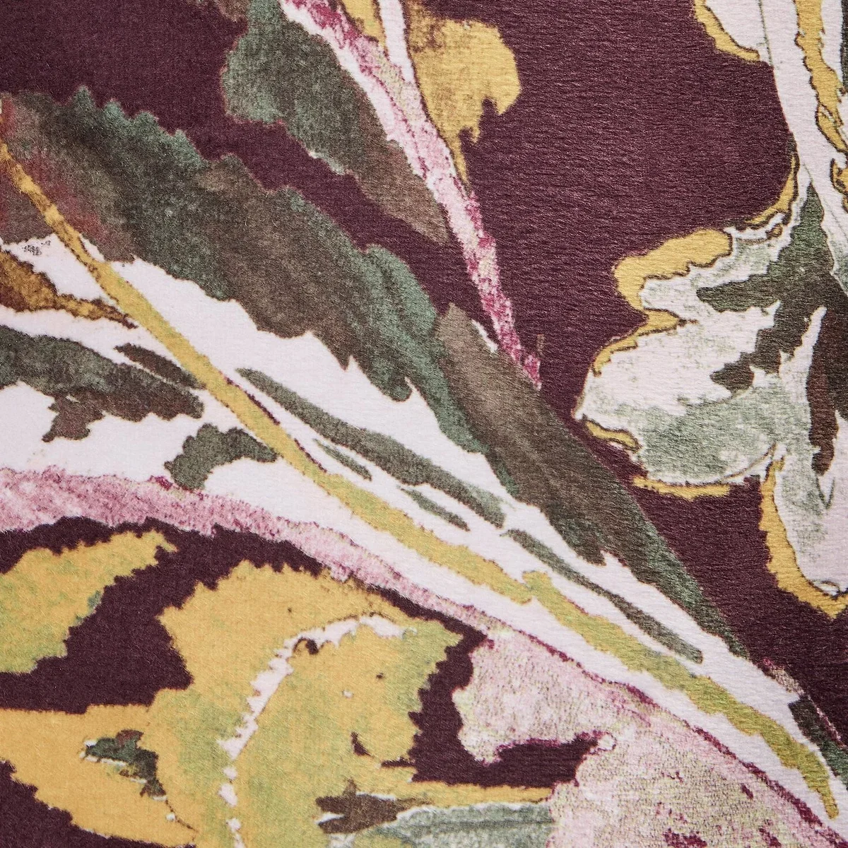 Habitat Chenille Paisley Floral Print Velvet Bolster Cushion Purple - 50x20cm – image 2