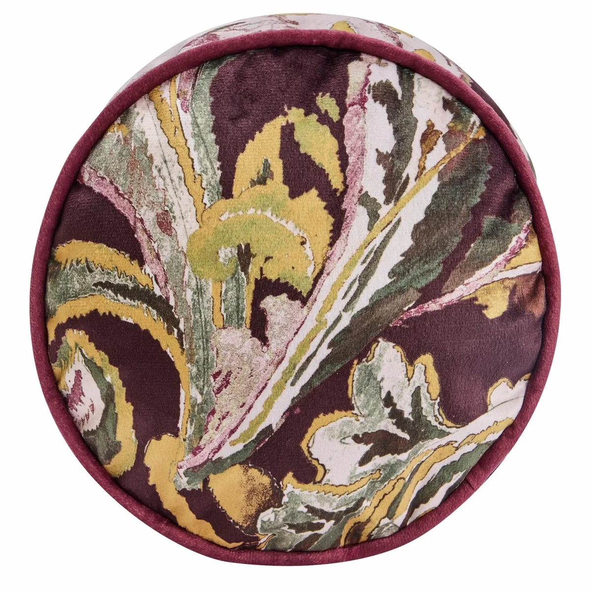 Habitat Chenille Paisley Floral Print Velvet Bolster Cushion Purple - 50x20cm – image 5