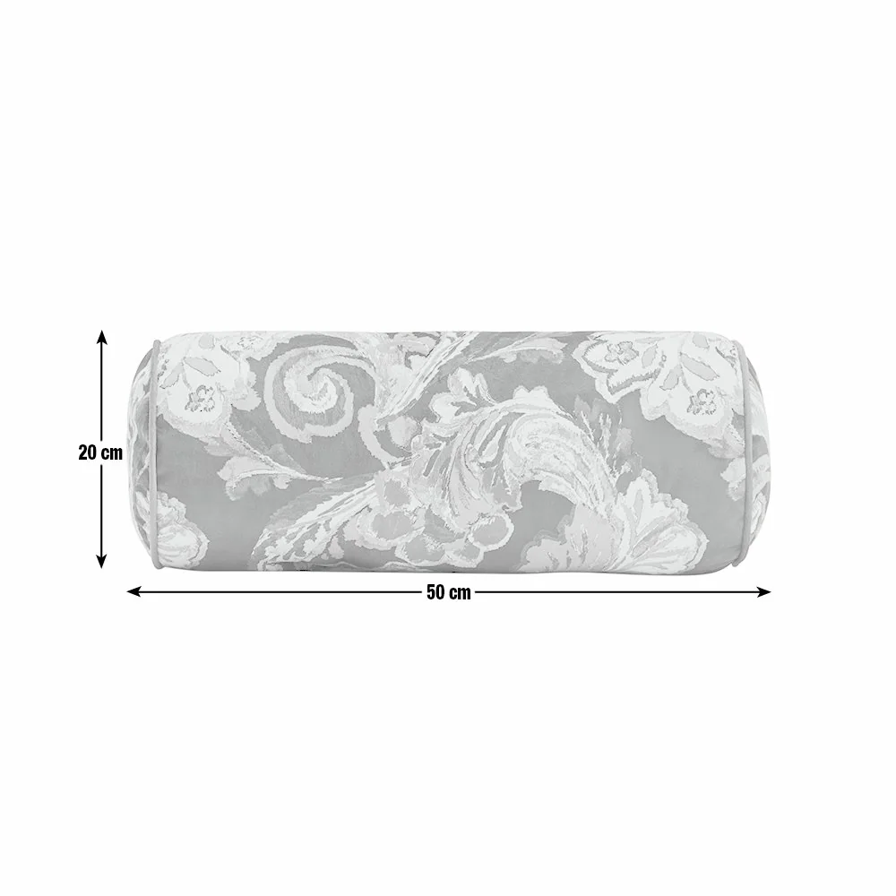 Habitat Chenille Paisley Floral Print Velvet Bolster Cushion Purple - 50x20cm – image 6