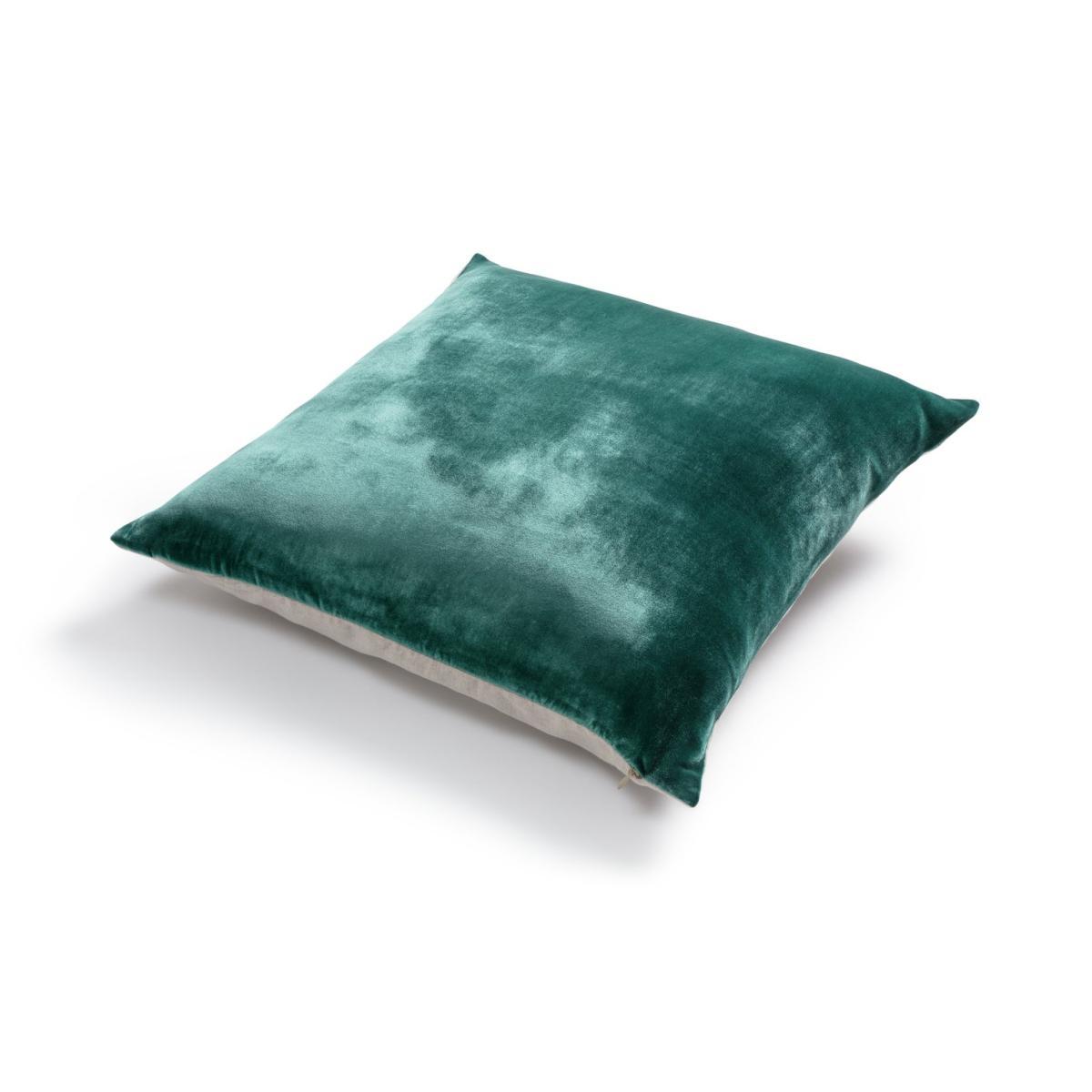 Habitat Regency Velour Linen Plain Cushion - Emerald 50x50cm – image 3
