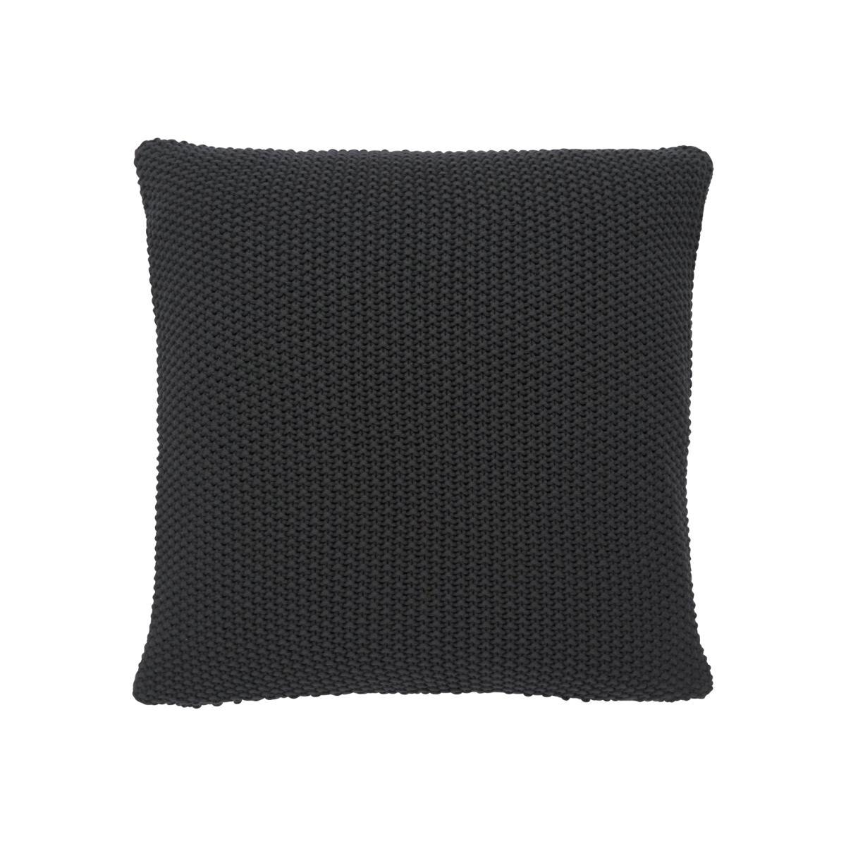 Habitat Paloma Knitted Cotton Cushion - Charcoal - 55x55cm – image 1