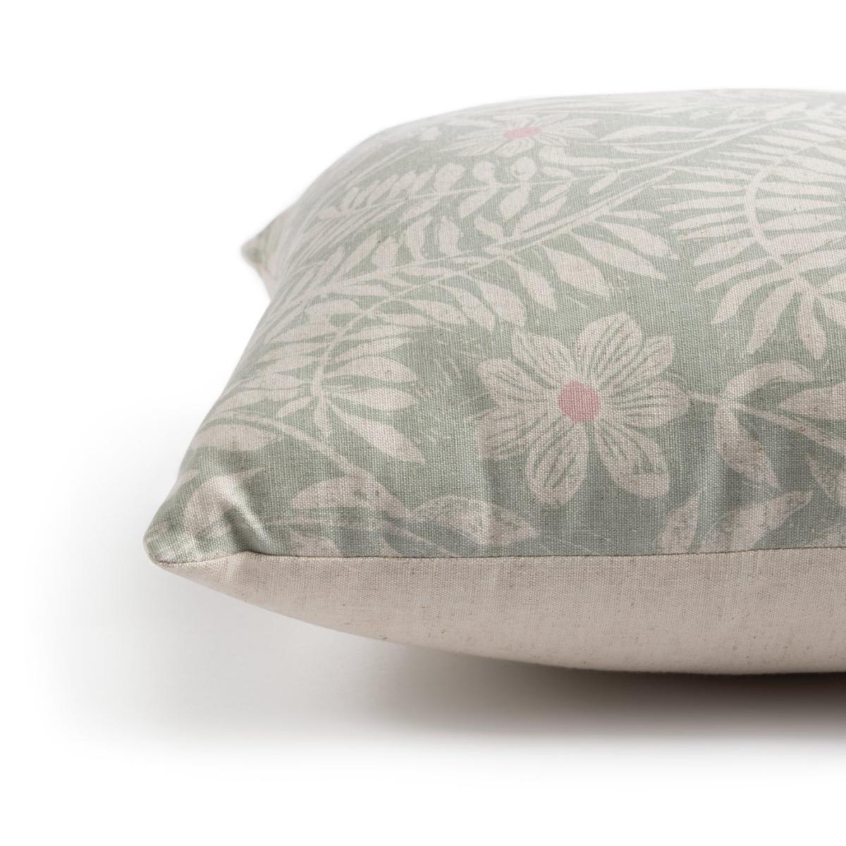 Habitat Cotton Floral Print Cushion - Cream & Green -43x43cm – image 5