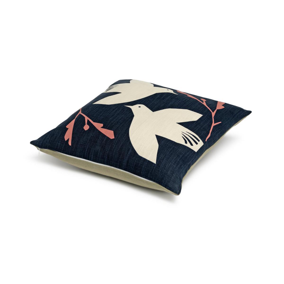 Habitat Folktale Bird Print Cushion Cover- Navy - 43x43cm – image 4