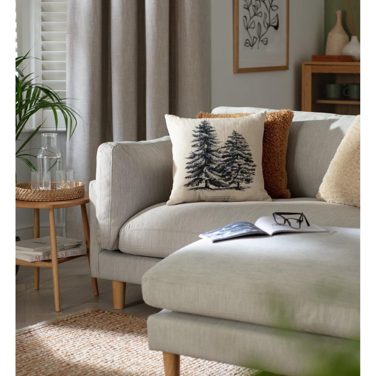 Habitat Graphic Tree Print Cushion - Grey - 43X43cm – image 3