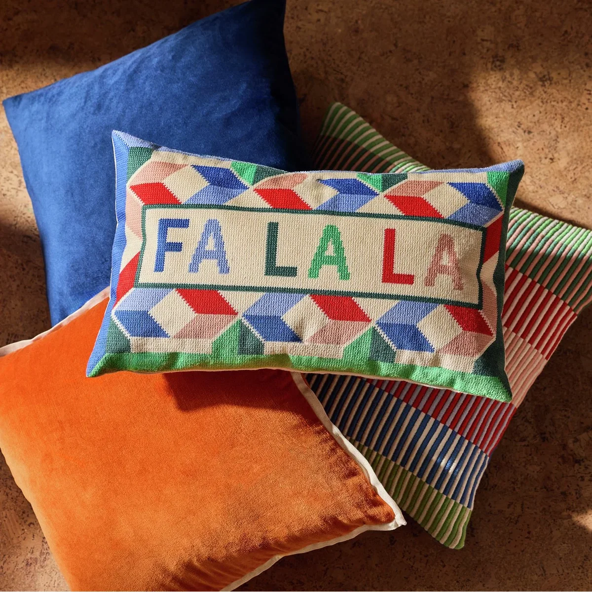 Habitat Bright Falala Knitted Cushion Cream - 50x30cm – image 2