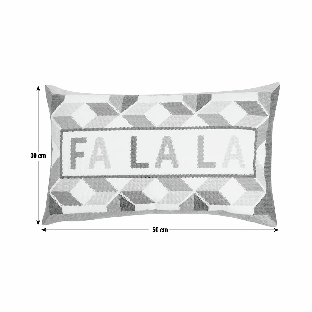 Habitat Bright Falala Knitted Cushion Cream - 50x30cm – image 6