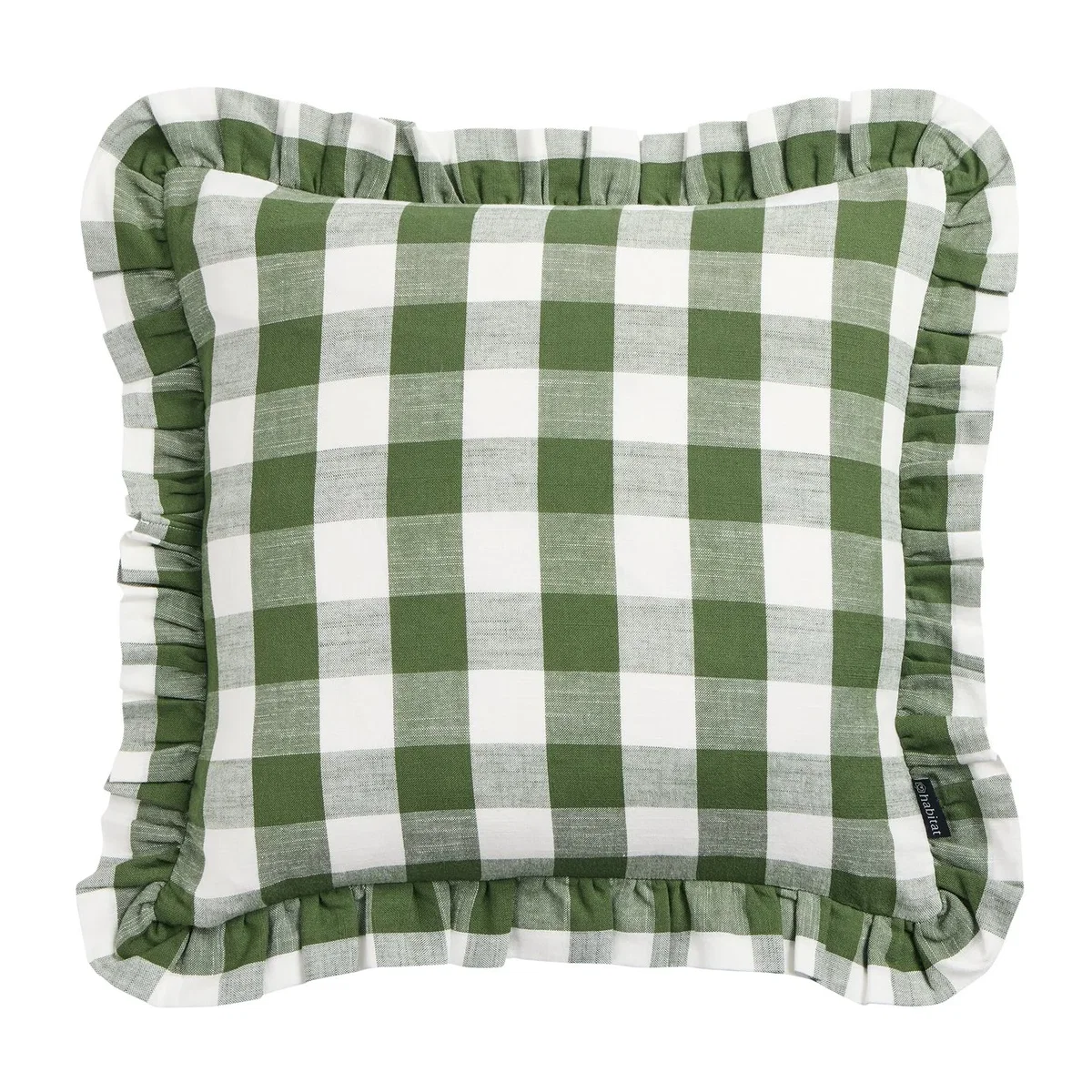 Habitat Gingham Cushion - Green - 43x43cm – image 3