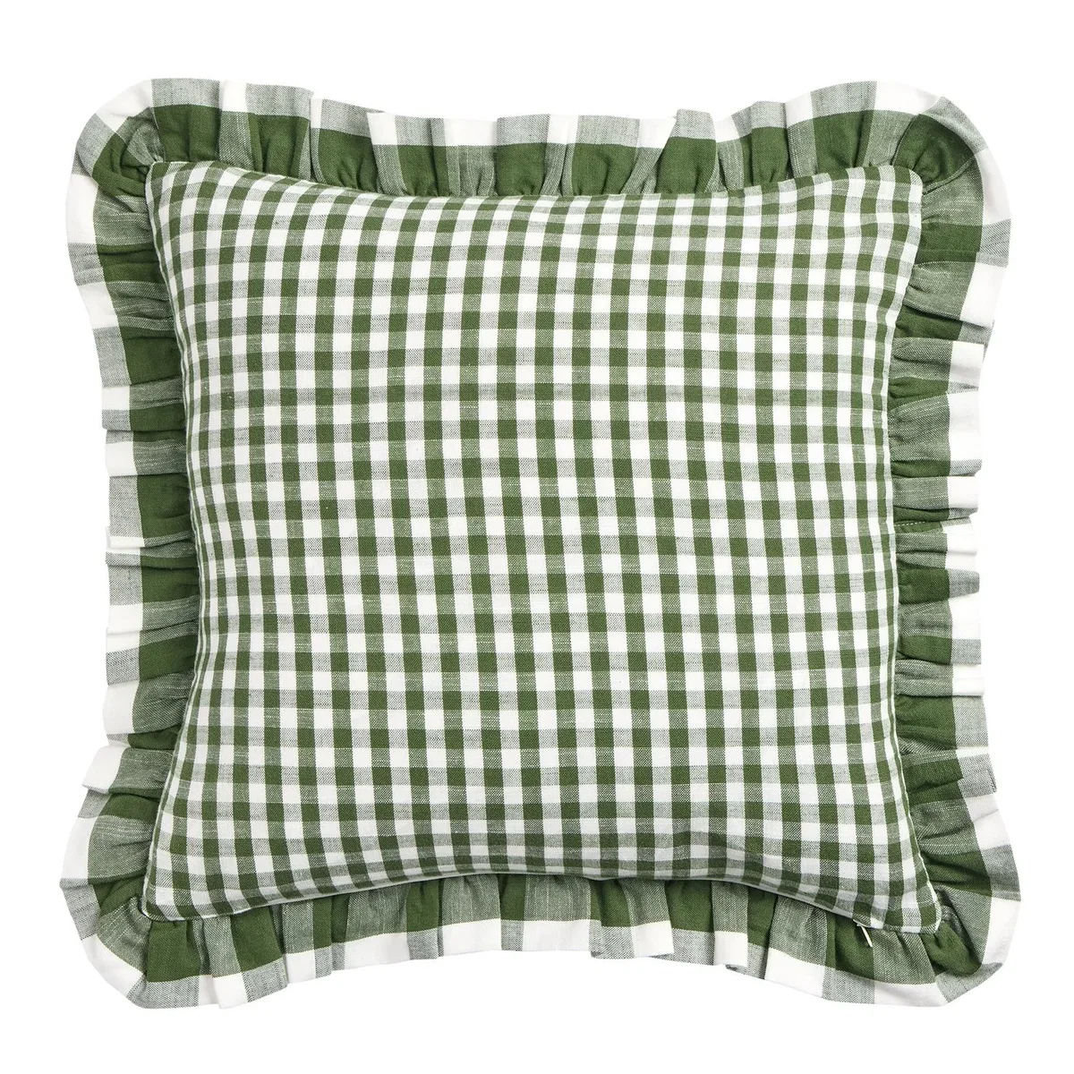 Habitat Gingham Cushion - Green - 43x43cm – image 4
