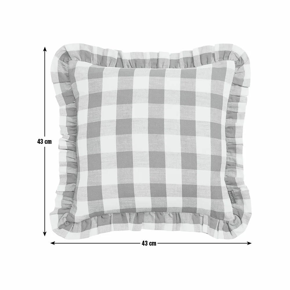 Habitat Gingham Cushion - Green - 43x43cm – image 6