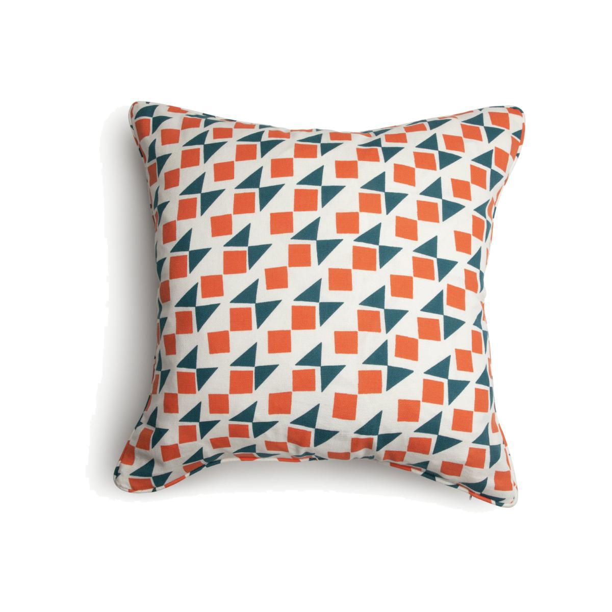 Habitat Studio Geo Print Cushion Cover - Navy & Terracotta – image 1