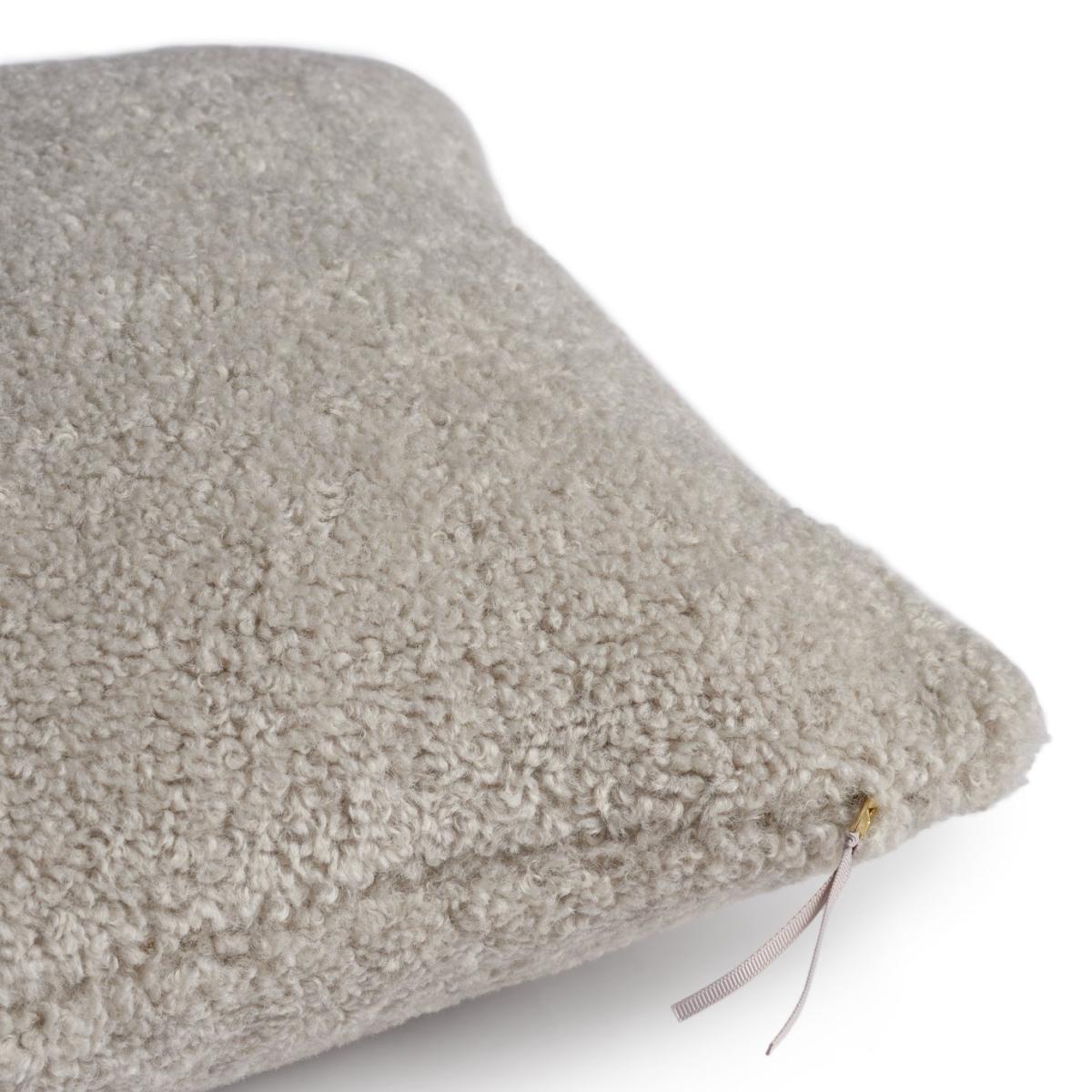Habitat Faux Sheepskin Plain Cushion - Grey - 43x43cm – image 5