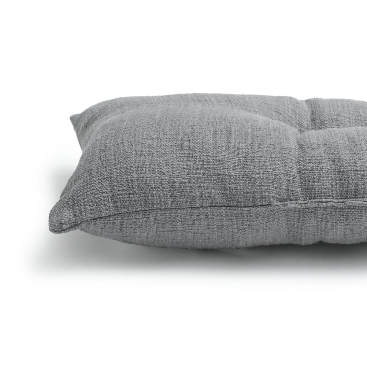 Habitat Plain Cotton Slub Button Cushion - Grey - 50x40cm – image 4