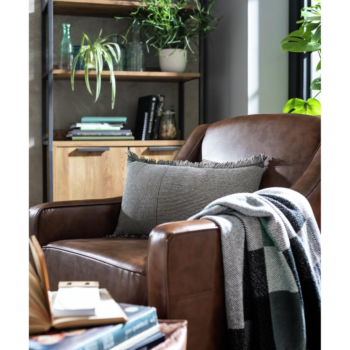 Habitat Industrial Woven Cushion - Grey & Black - 50x30cm – image 3