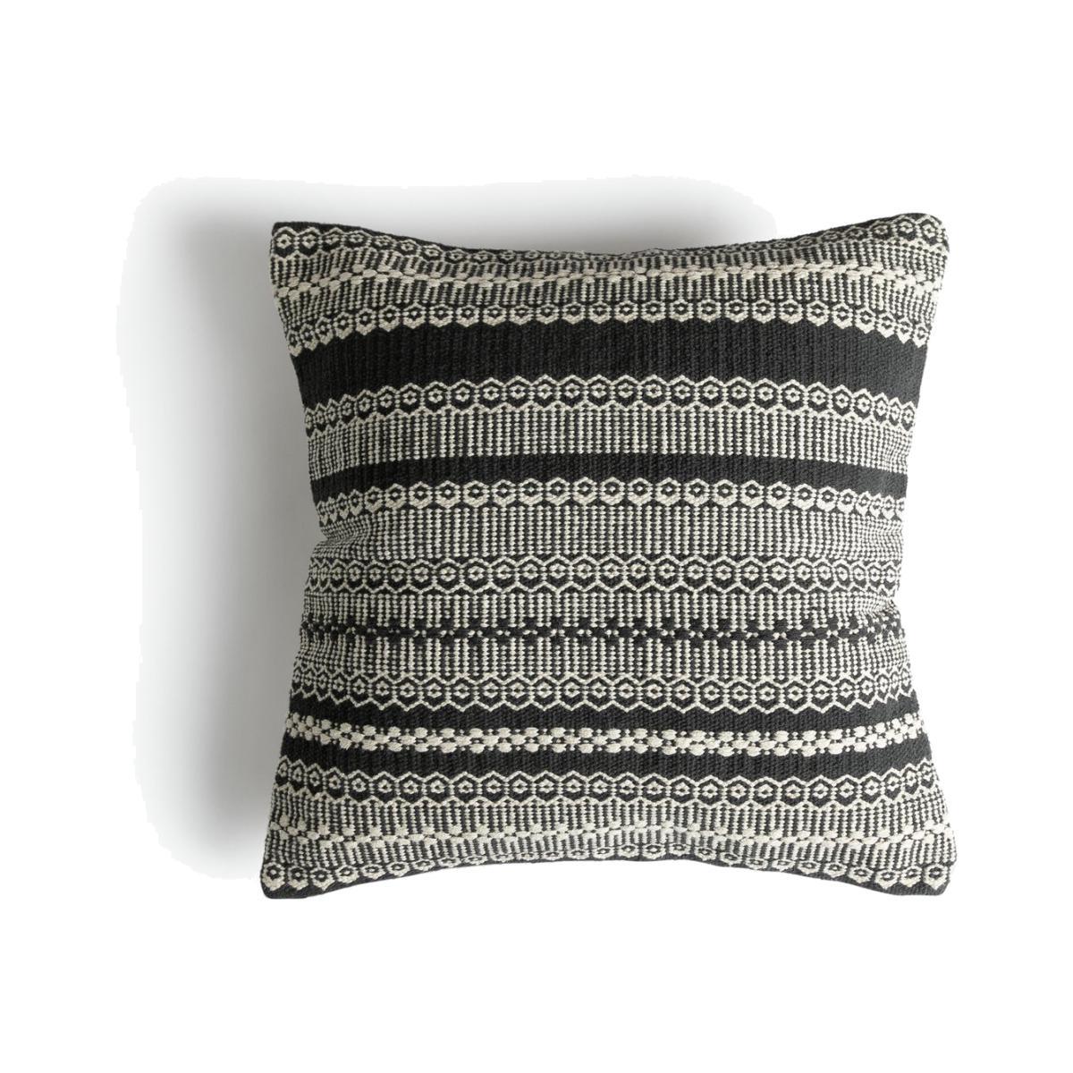 Habitat Agnes Striped Cushion - Black and White