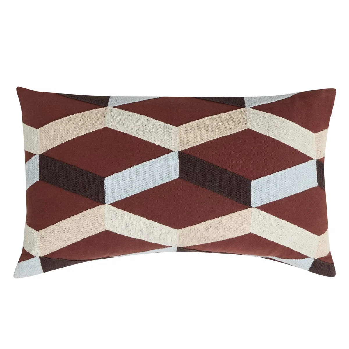 Habitat Crewel Diamond Pattern Cushion Brown - 50x30cm – image 2