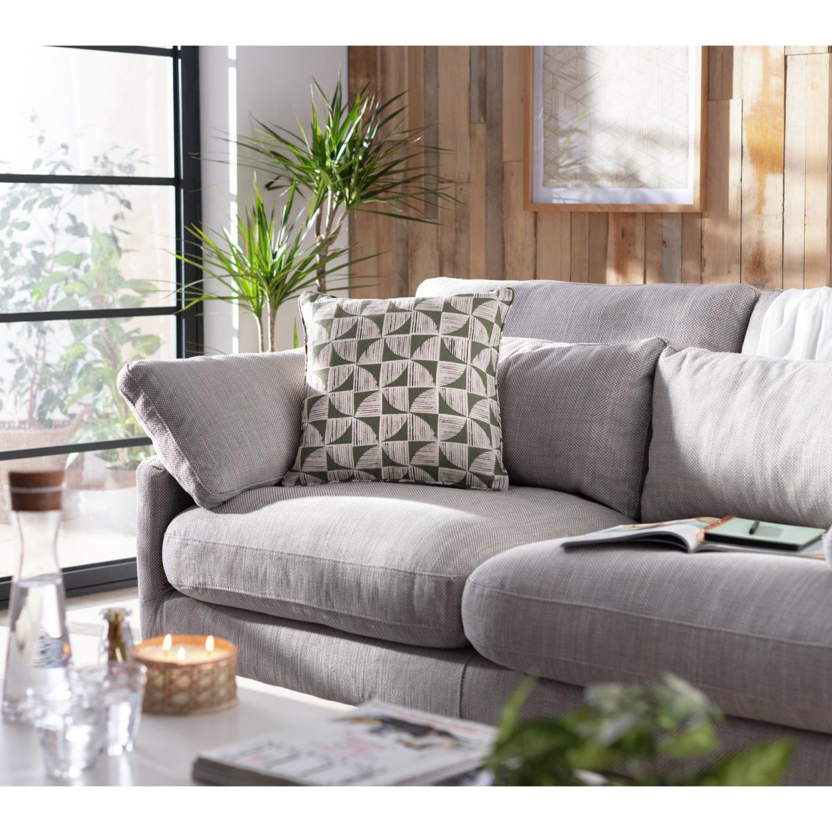 Habitat Cabin Geo Printed Cushion Cover Olive - 43x43cm – image 2