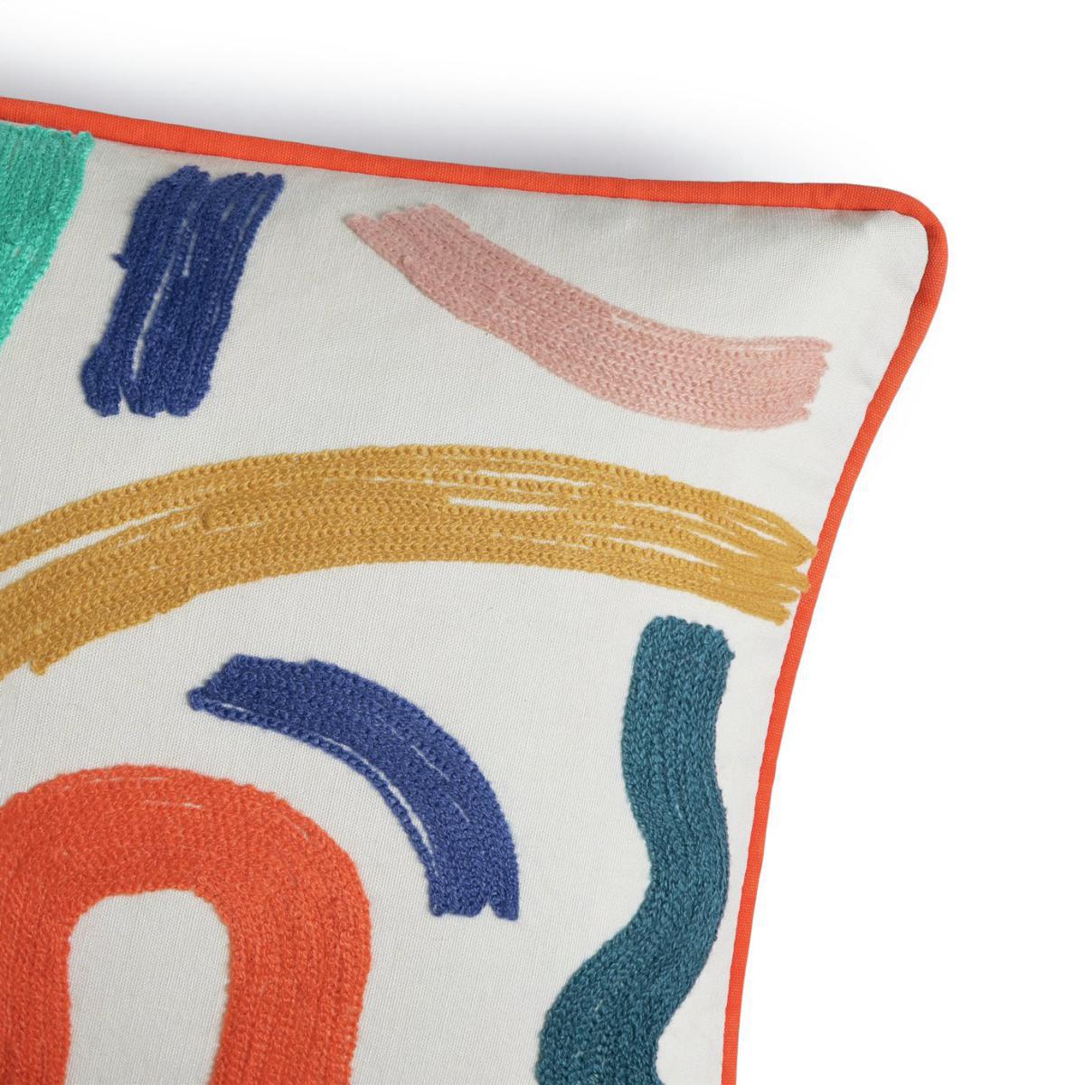 Habitat Studio Embroidered Squiggle Cushion Multi - 58x30cm – image 6