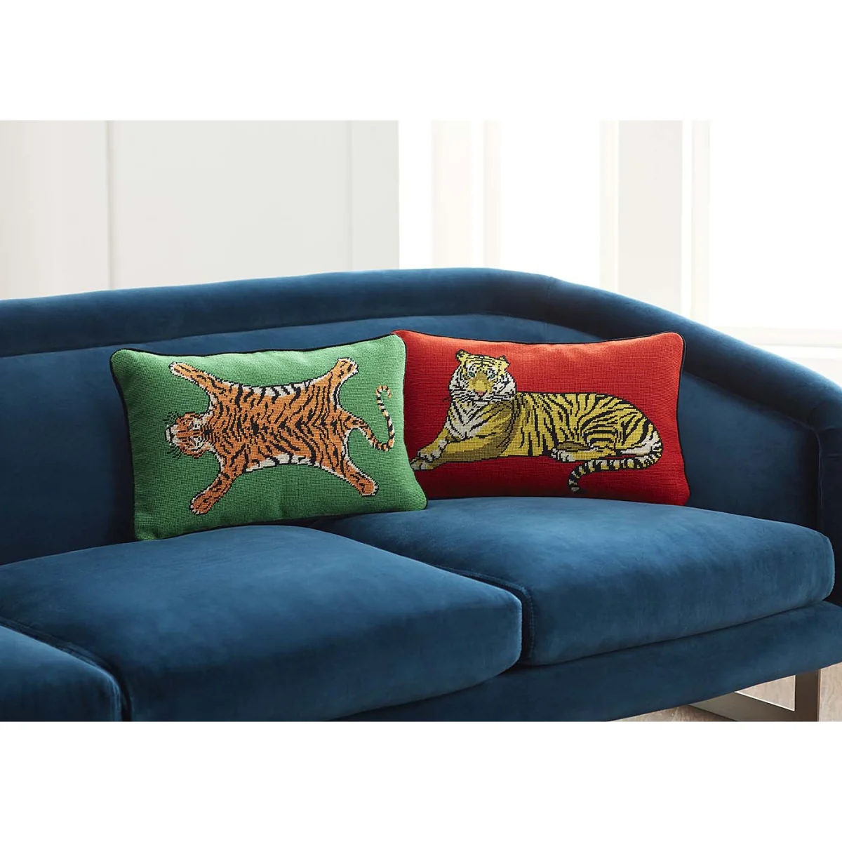 Jonathan Adler Tiger Needlepoint Cushion – image 2