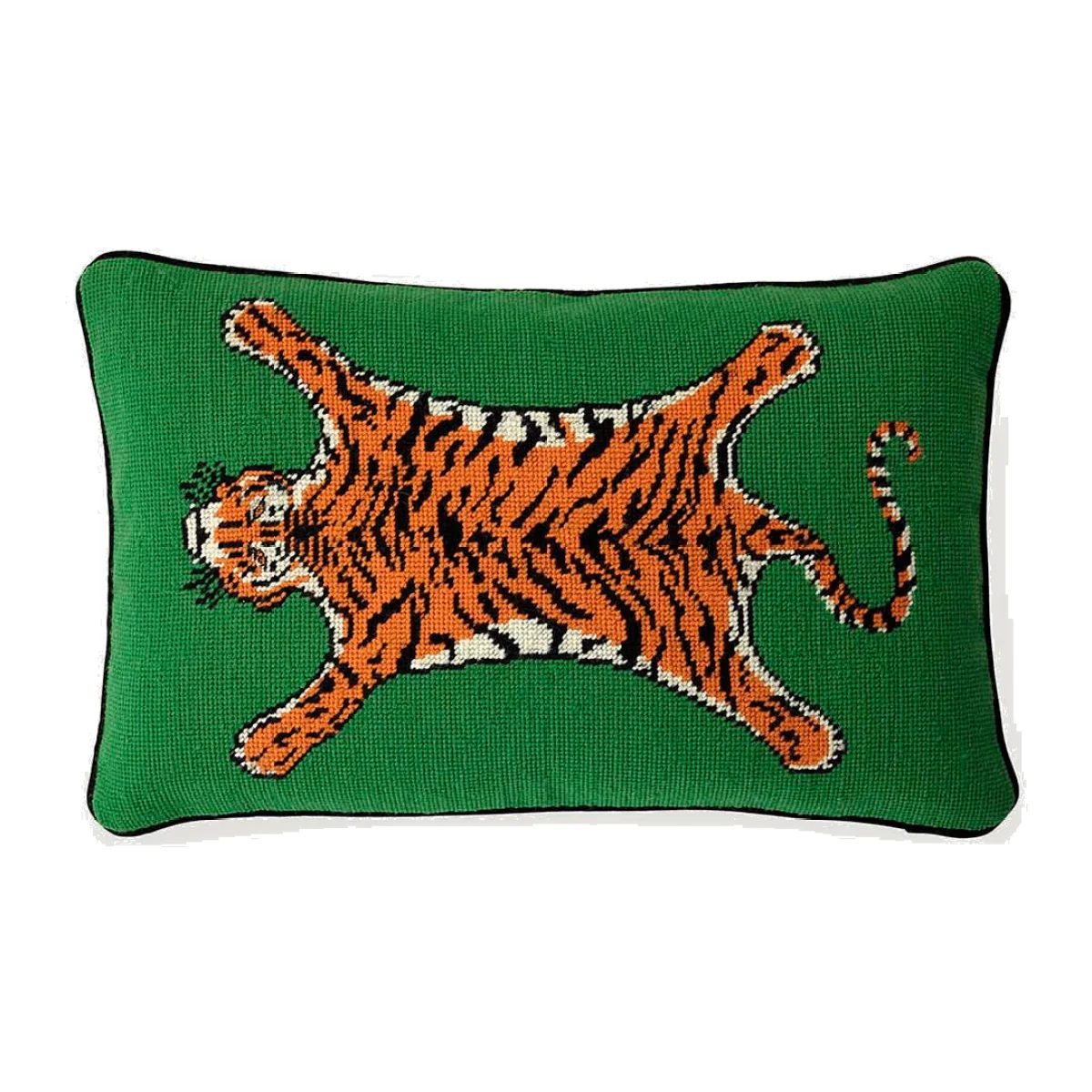 Jonathan Adler Tiger Needlepoint Cushion – image 1