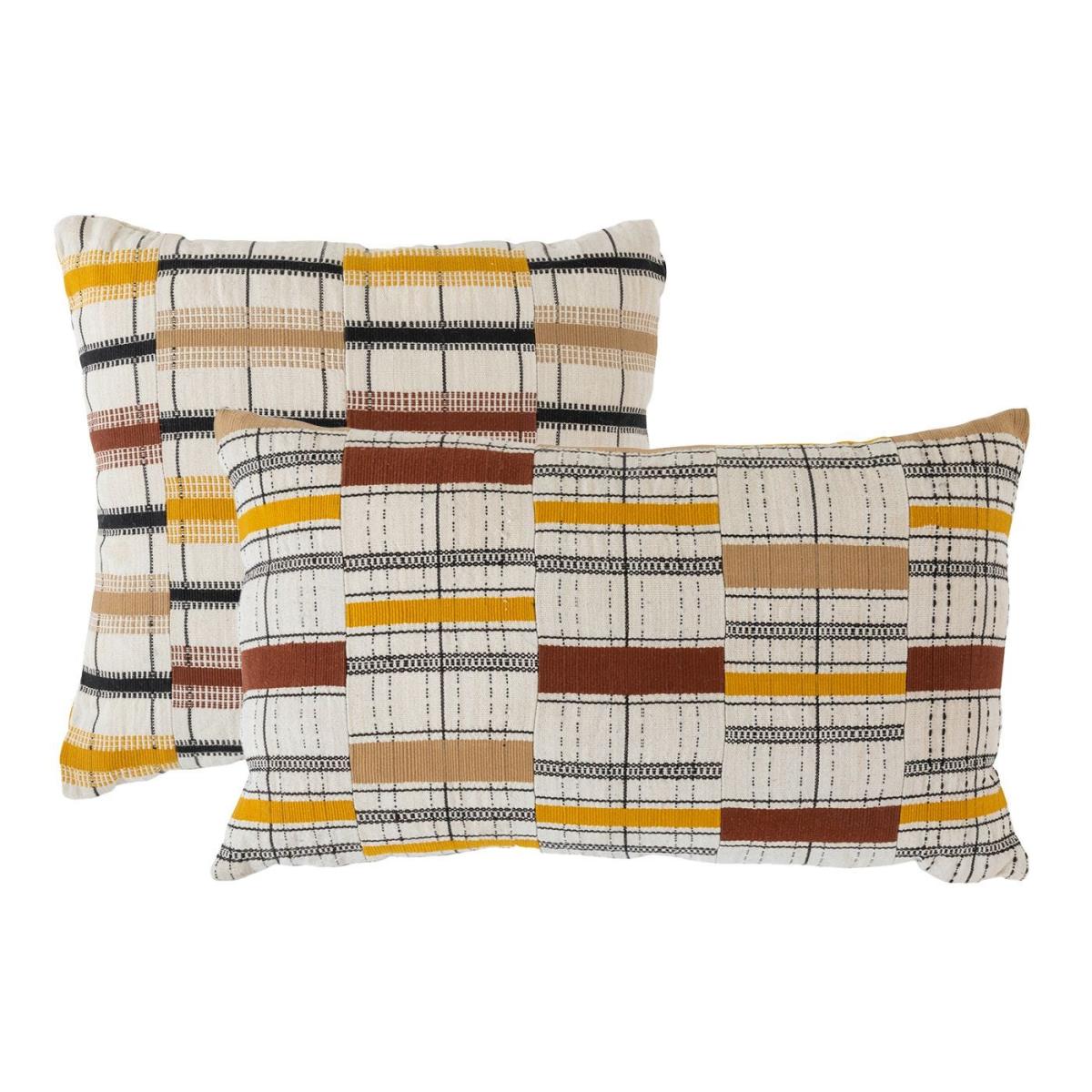 Heal's + Golden Editions Kente Cushion Brick 42 x 42cm – image 7