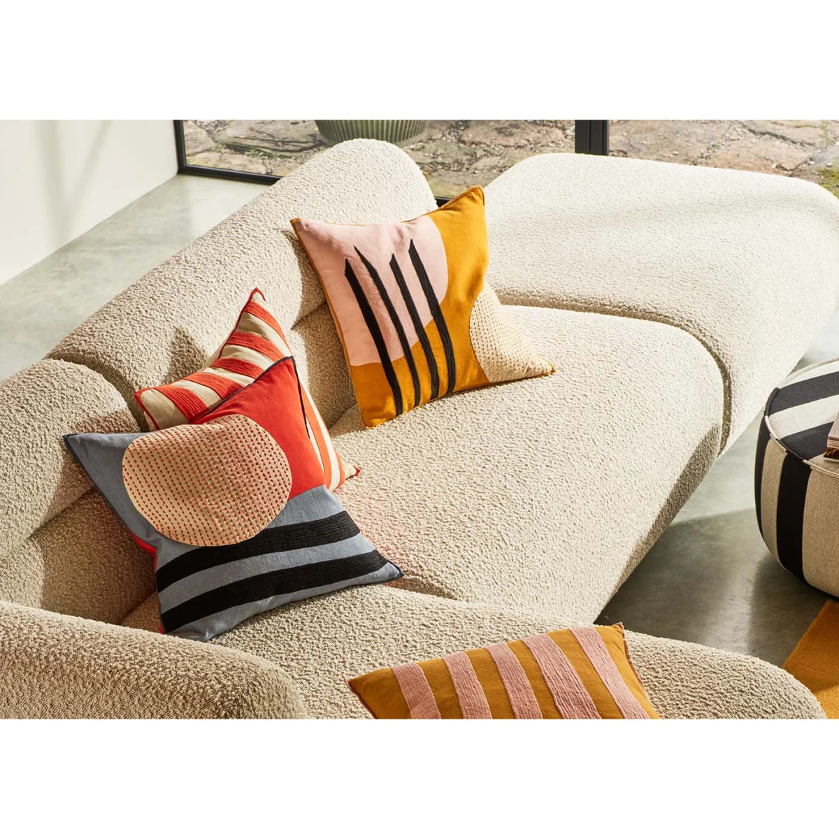 Heal's + LF Markey Heal's + L.F.Markey Cushion Blue & Orange – image 3