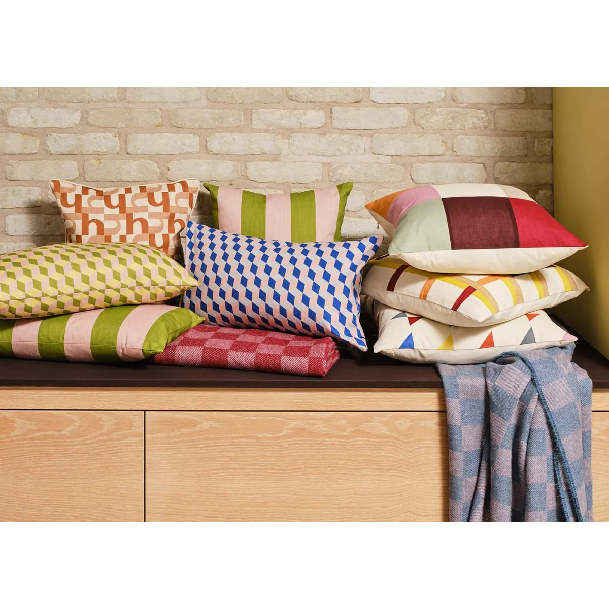 Heal's Patchwork Cushion Yellow 45 x 45cm – image 2