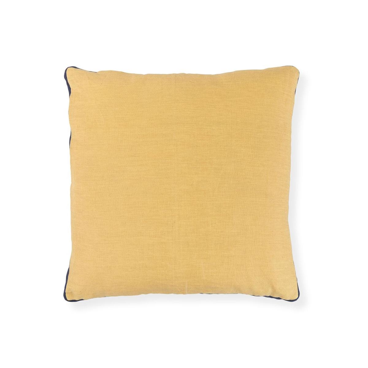 Heal's Limited Edition Linen Cushion Light Yellow & Olive Green 45 x 45cm – image 3