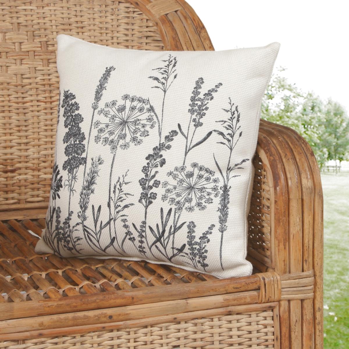 Floral Outdoor Cushion - Cream – image 2