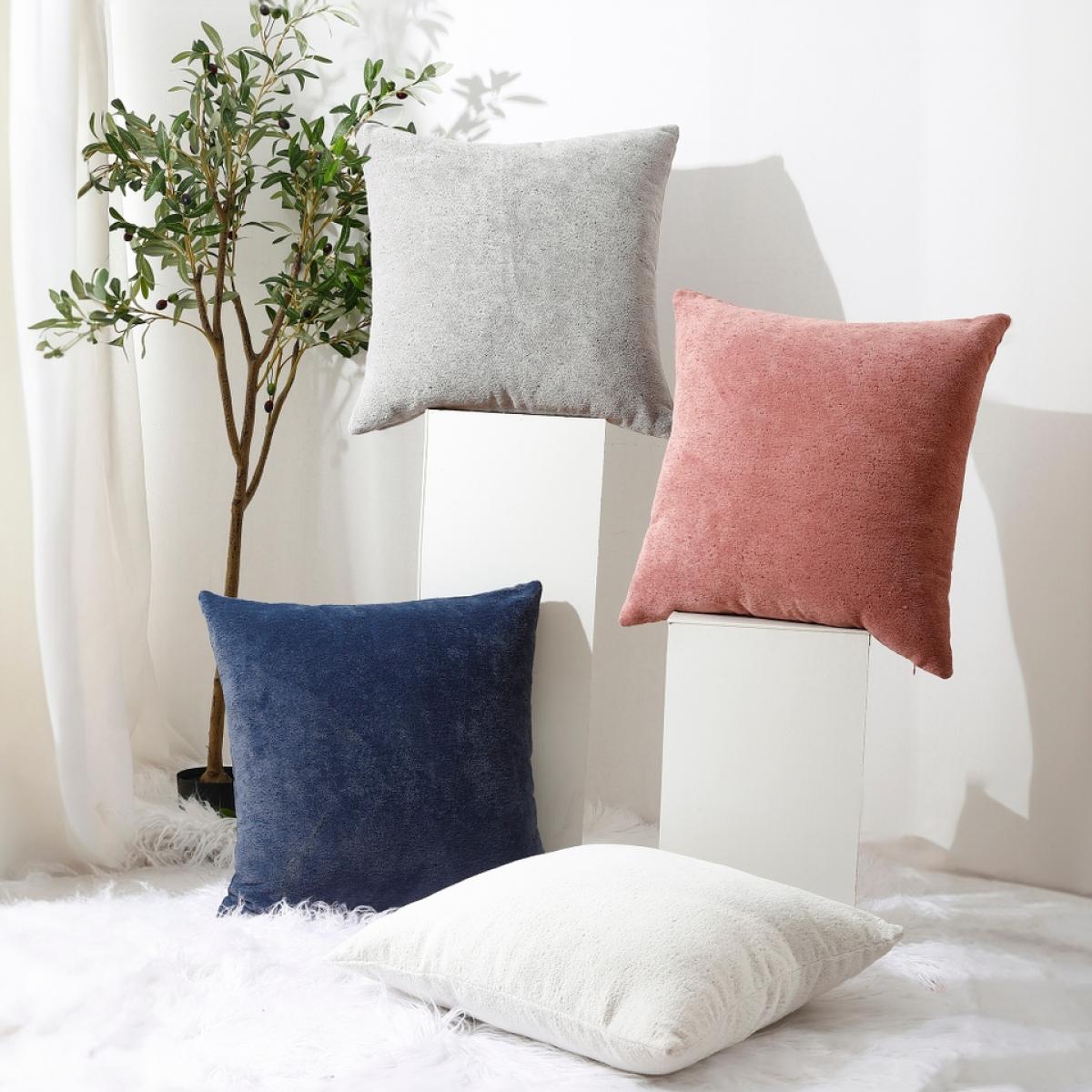 Large Chenille Cushion - 58x58cm - Navy – image 2