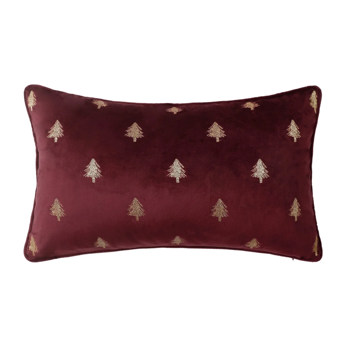 Embroidered Christmas Tree Velvet Cushion