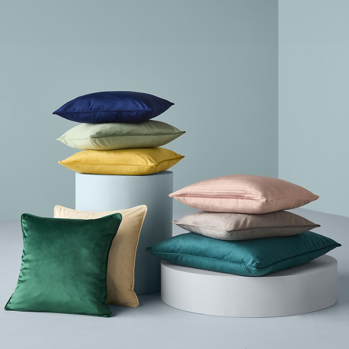 Plain Velvet Cushion - Navy - 43x43cm – image 2