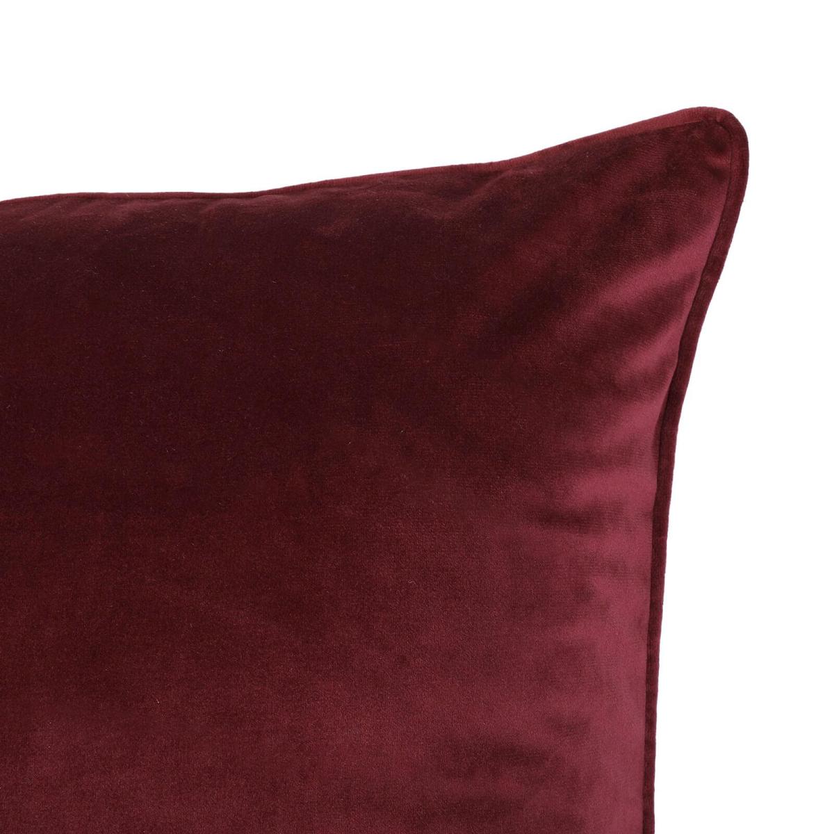 Large Plain Velvet Cushion - Claret - 58x58cm – image 2