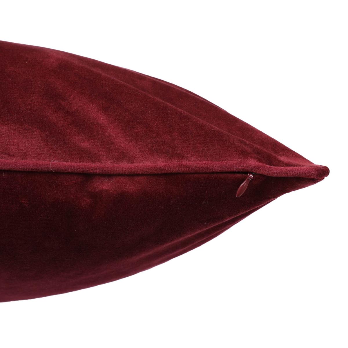 Large Plain Velvet Cushion - Claret - 58x58cm – image 3