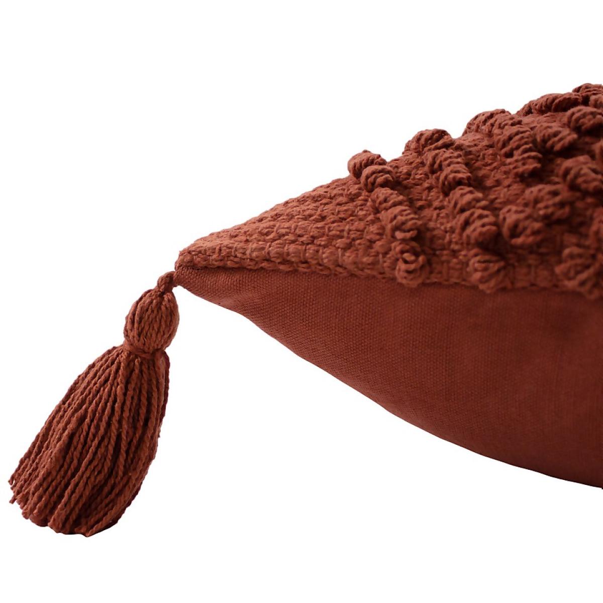Knot Tassle Cushion - 45x45cm - Teracotta – image 5