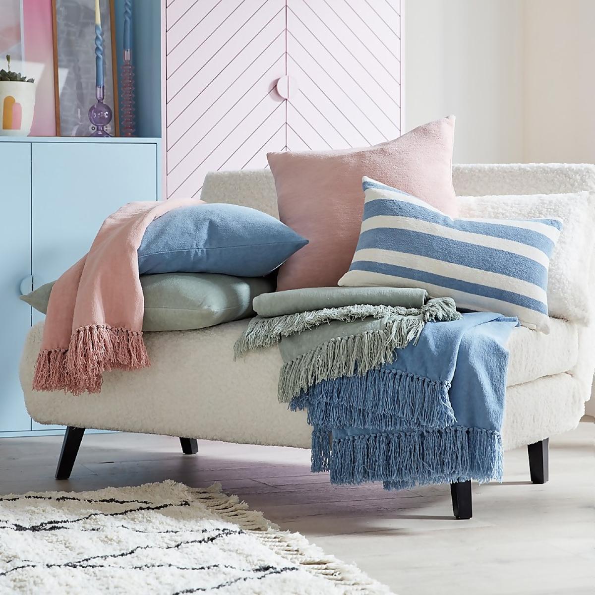 Chenille Cushion - Stripe Slate - 30x50cm – image 2